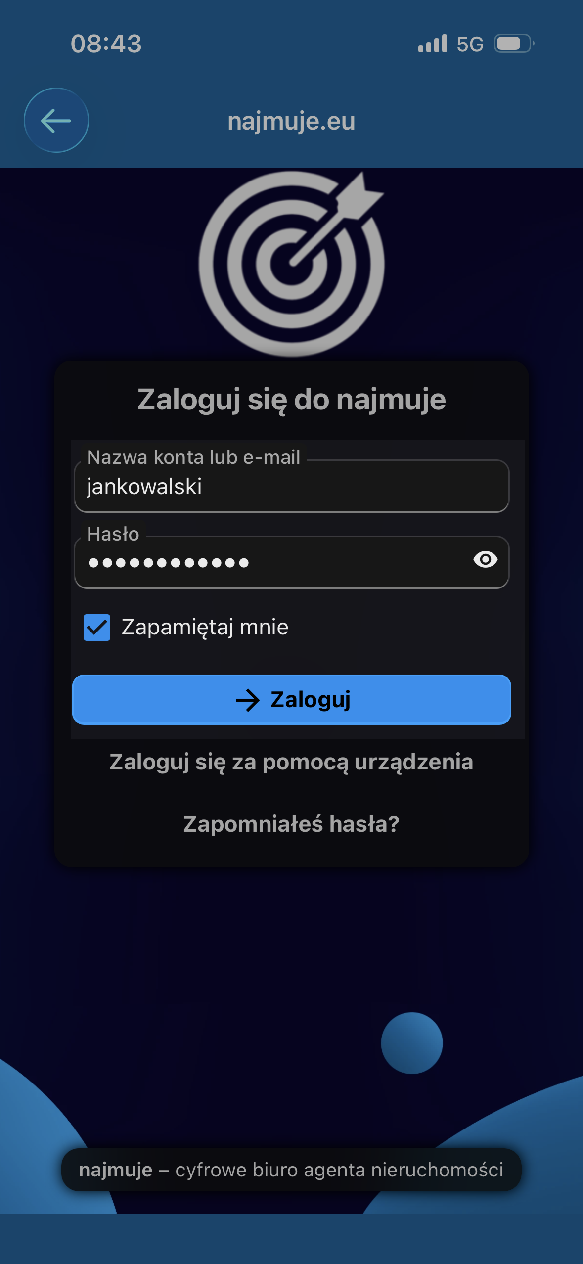 Nextcloud – logowanie