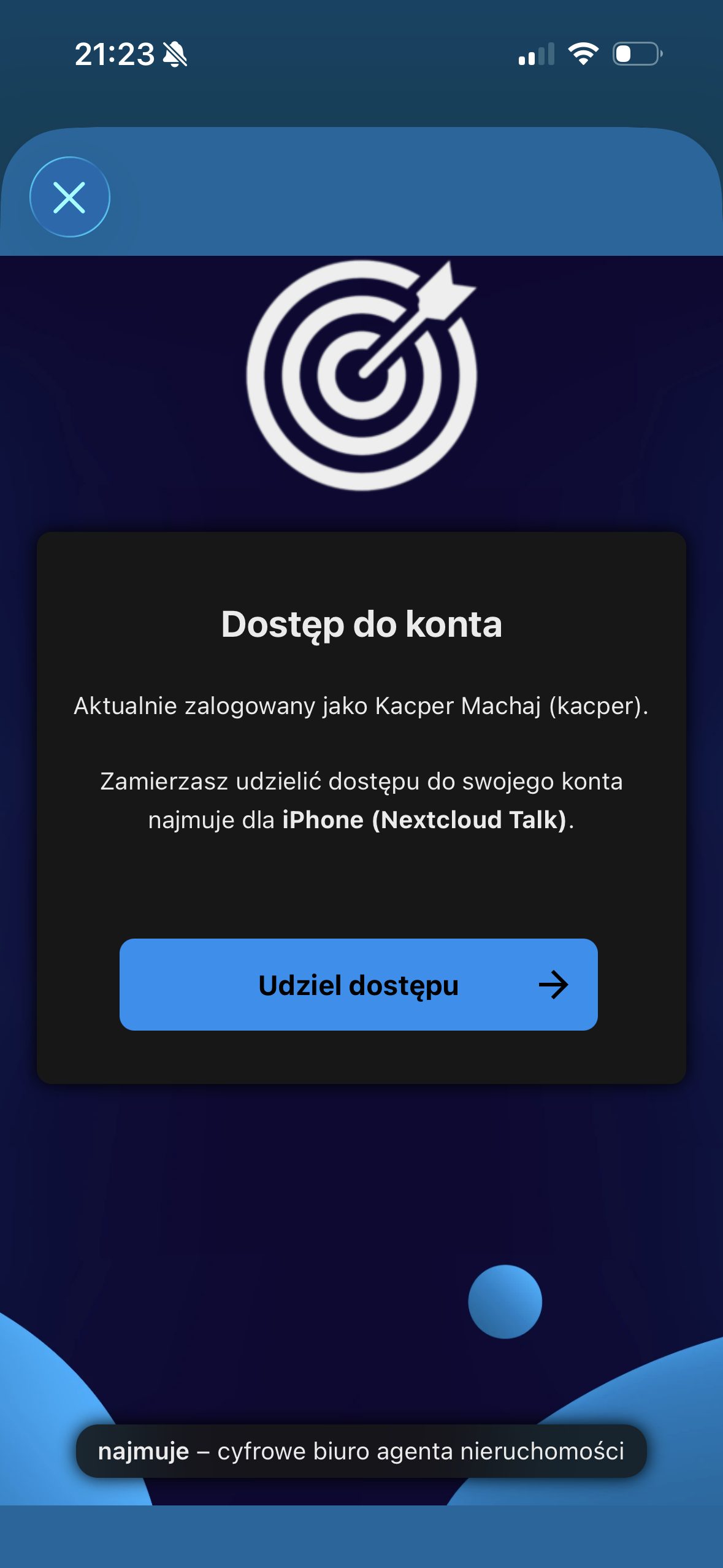 Talk - zgoda na dostęp